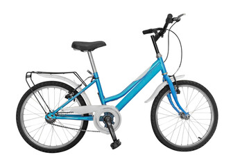 blue bicycle isolated on a white background