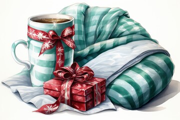 christmas gift box with ribbon