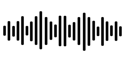 Audio technology, music sound waves icon illustration