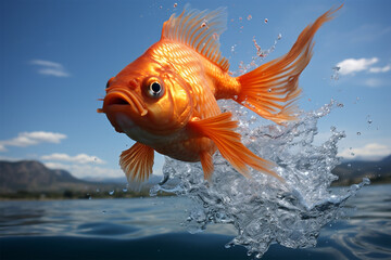 Orange Fish - obrazy, fototapety, plakaty