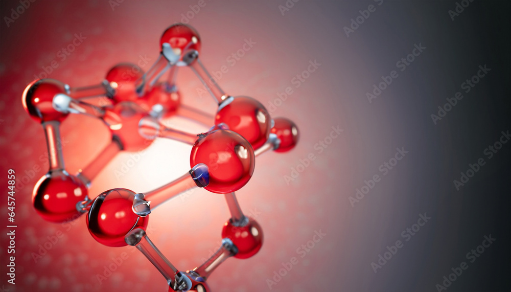 Poster science background with molecula and atom model. abstract molecular structure.