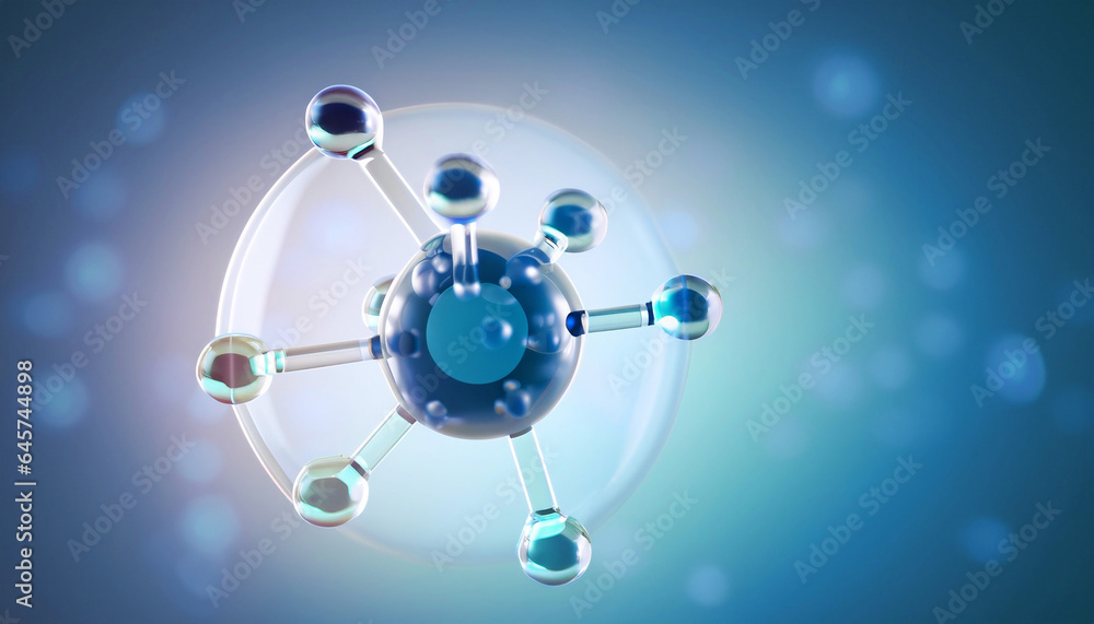 Poster science background with molecula and atom model. abstract molecular structure.