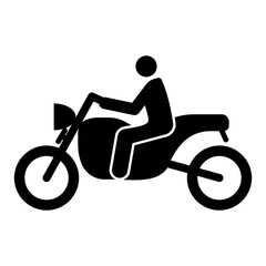 silhouette icon of a person riding a bike