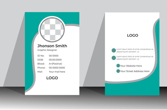 Modern Simple Fresh Id Card Design, Professional Identity Card Template Vector for your company employee.