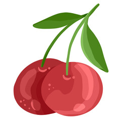 cherry with leaf