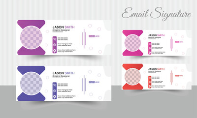 Creative and modern electric email signature design template, 