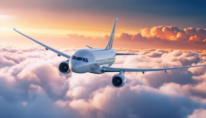 Naklejka na ściany i meble Airplane in the sky as a travel concept
