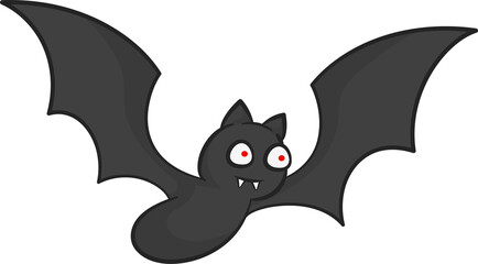 Cute bat flying cartoon.