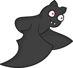 Cute bat flying cartoon.