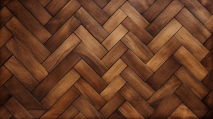 Foto op Plexiglas Parquet Wooden flooring texture brown © tinyt.studio