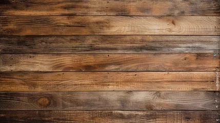 Tuinposter Reclaimed barn wood texture rustic and vintage dark brown wood © tinyt.studio