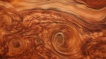 Foto op Plexiglas Swirling patterns of burl wood texture © tinyt.studio