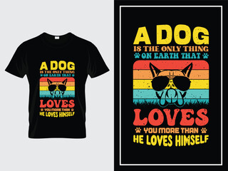 Dog typography t shirt design vector vintage style with trendy quote