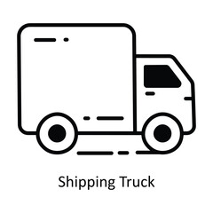 Shipping Truck doodle Icon Design illustration. Ecommerce and shopping Symbol on White background EPS 10 File