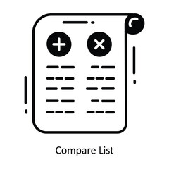 Compare List doodle Icon Design illustration. Ecommerce and shopping Symbol on White background EPS 10 File