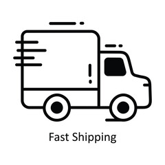 Fast Shipping doodle Icon Design illustration. Ecommerce and shopping Symbol on White background EPS 10 File