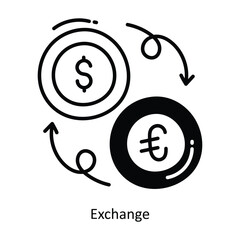 Exchange doodle Icon Design illustration. Ecommerce and shopping Symbol on White background EPS 10 File
