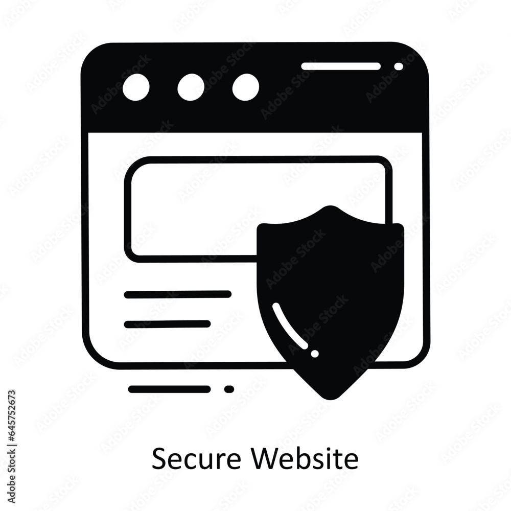Poster secure website doodle icon design illustration. ecommerce and shopping symbol on white background ep