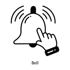Bell doodle Icon Design illustration. Ecommerce and shopping Symbol on White background EPS 10 File