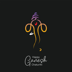 Happy Ganesh Chaturthi digital art work post design free design