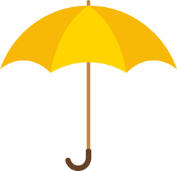Yellow umbrella icon in flat style. Vector.