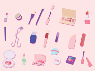 かわいいコスメのアイコンセットの壁紙
