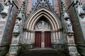 Fototapeta na wymiar The Main Entrance of Inverness Cathedral, Cathedral Church of Saint Andrew