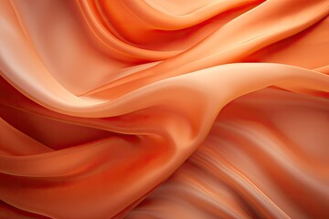 orange silk fabric background - generative ai