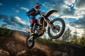 Fototapeta na wymiar Motocross, extreme off road motorbike sport