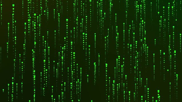 Background animation abstract green trail box square technology footage, glow square shape,data tech concept with virtual space, animation graphic design for background video.
