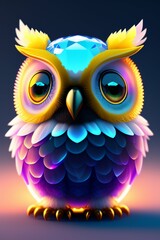 Obraz premium owl on a blue background