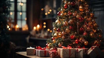 Fototapeta na wymiar Christmas decorations with tree