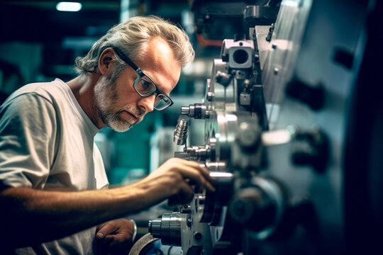 Engineering Excellence. A Skilled German Machinist Embodies Excellence in the Precision Machinery Industry, Showcasing Precision and Expertise in Every Detail. Precision Mastery