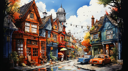 Paint the scene of a raffle drawing in progress