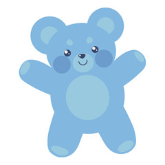 blue teddy bear toy icon