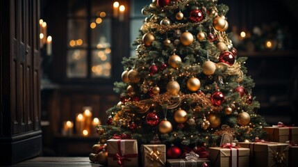Fototapeta na wymiar Christmas Decorations with Tree