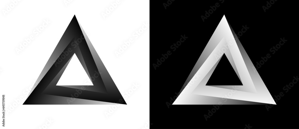 Aufkleber geometric triangle shape as modern design element, logo or icon. a dark figure on a white background