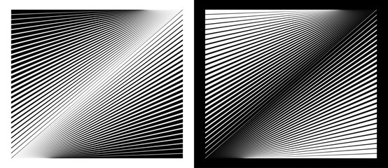 Abstract background with art lines. Black lines on a white background and white lines on the black side.