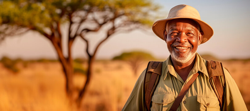 Wildlife Adventure Navigator: Capturing The Skill And Knowledge Of A South African Man Serving As A Male Guide On Safari Expeditions.

