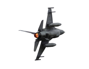 military jet fighter f-16 on transparent background - obrazy, fototapety, plakaty