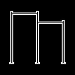 Horizontal bar icon. Double horizontal or high bar for pull-ups, chin-ups and gymnastic exercises. Vector Illustration