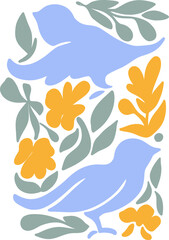 Abstract groovy posters dove of peace in multicolored colors. Modern trendy Minimal style. Hand drawn design for wallpaper, wall decor, print, postcard, cover, template, banner.