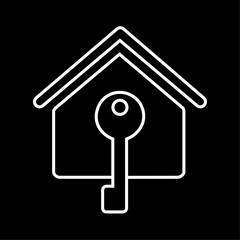 Turnkey house icon. House or home ready for moving in. Vector Illustration