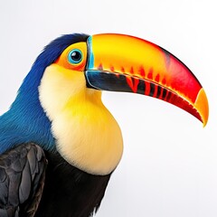 Naklejka premium Taucan infront of a white background