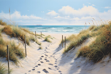 Fototapeta na wymiar sand dunes and beach