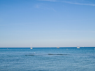 Obraz premium sailboat in the sea, baltic sea in the morning