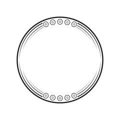 circle frame with line style illustration