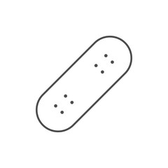 Skateboard deck line outline icon