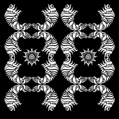 Decorative calligraphic elements in vignette and flourish style. Ornate abstract texture with flourish motifs. Vector Illustration