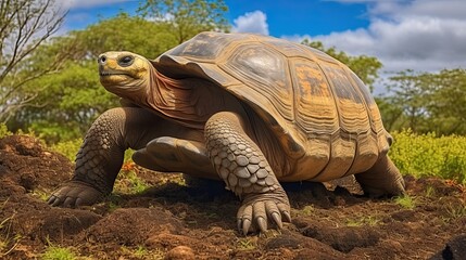 Obraz premium Giant Galapagos turtle in Galapagos island